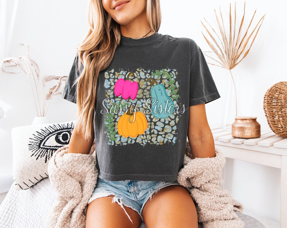 PUMPKINS BLUE LEOPARD BACKGROUND