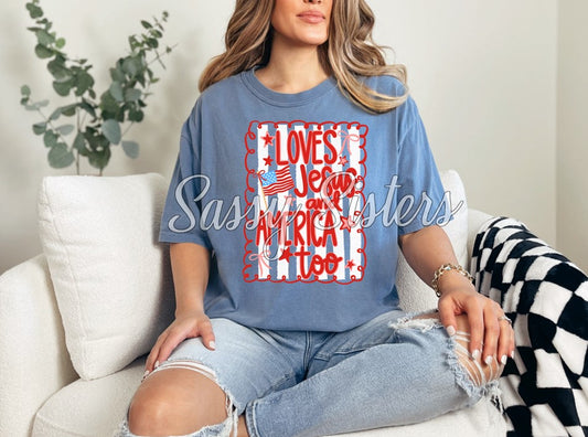 LOVES JESUS AND AMERICA TOO SWIRLY