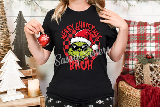 MERRY CHRISTMAS BRUH - GRINCH - RED - TRANSFER