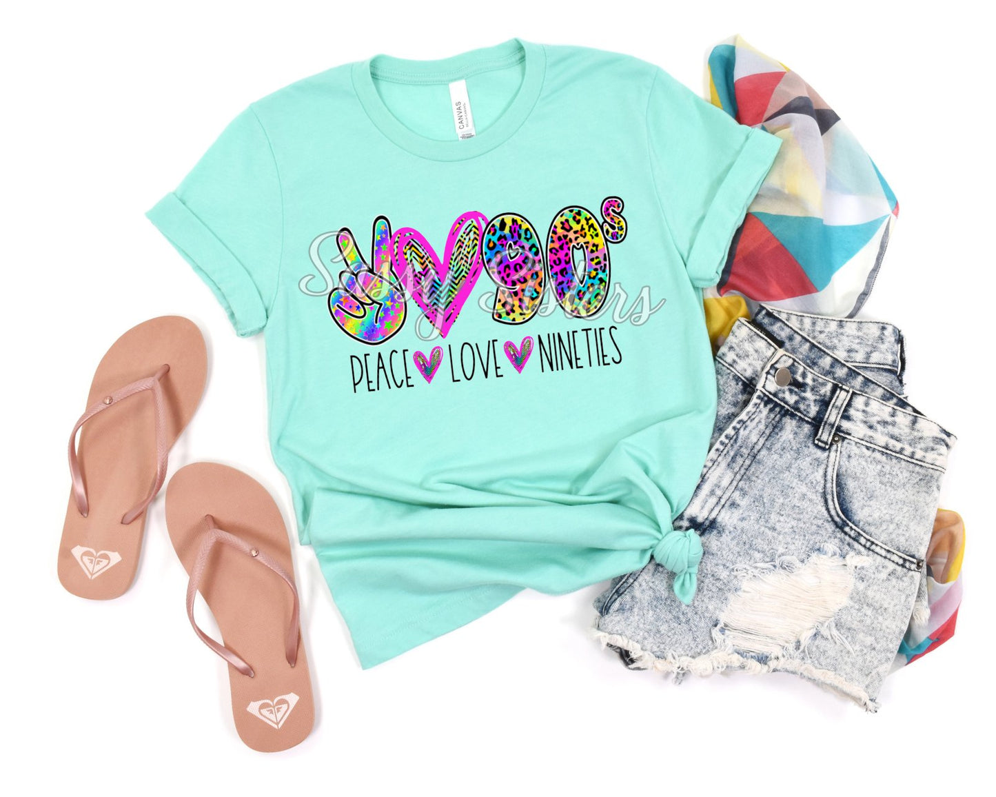 PEACE LOVE 90S NEON - TRANSFER