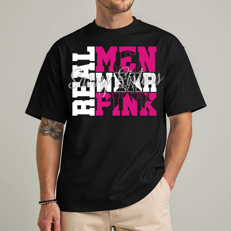 REAL MEN WEAR PINK KNOCKOUT- HOT PINK AND WHITE