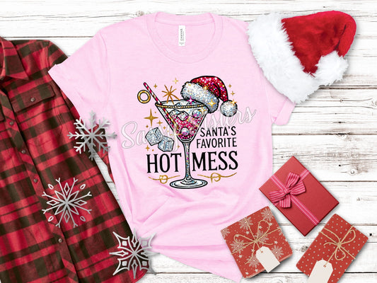 SANTA'S FAVORITE HOT MESS - MARTINI GLASS - TRANSFER