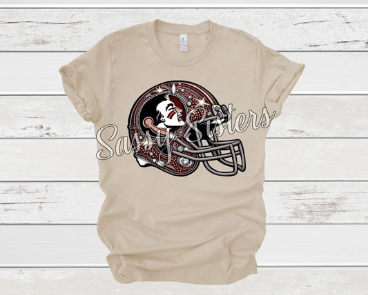 DEER PARK SEMINOLES FAUX RHINESTONE HELMET - TRANSFER