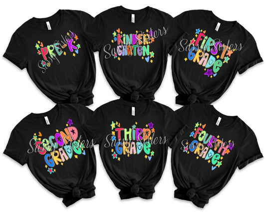 BACK TO SCHOOL DOODLES FAUX GLITTER OUTLINE- ELEMENTARY