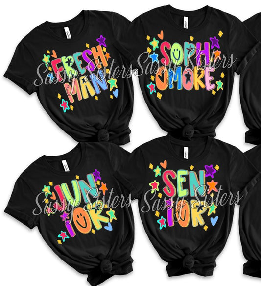 BACK TO SCHOOL DOODLES FAUX GLITTER OUTLINE- HIGHSCHOOL
