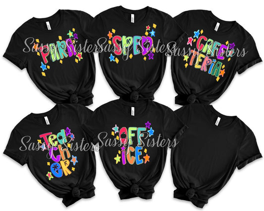 BACK TO SCHOOL DOODLES FAUX GLITTER OUTLINE- PROFESSION