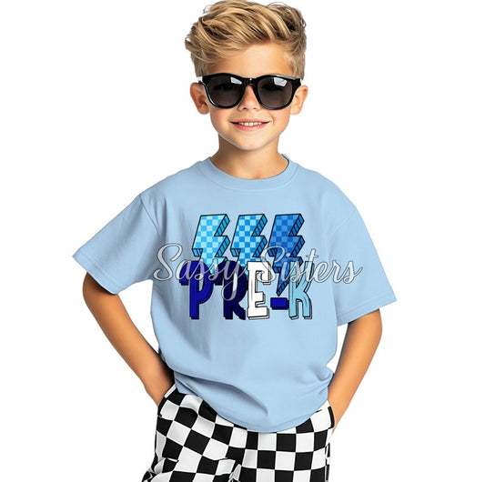 CHECKERED LIGHTNING BOLT GRADES- PRE-K