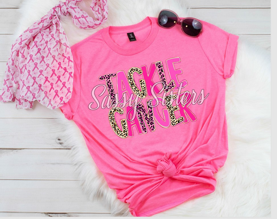 TACKLE BREAST CANCER LEOPARD LETTERS