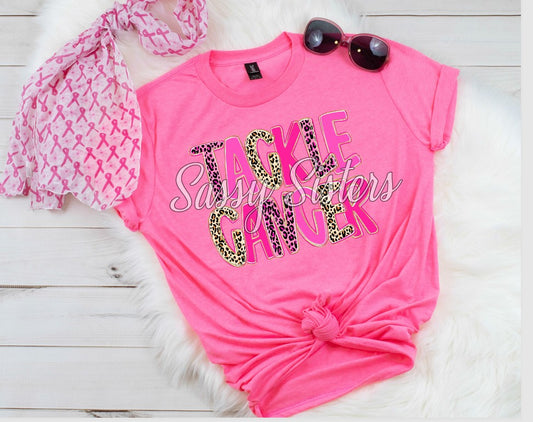 TACKLE BREAST CANCER LEOPARD LETTERS