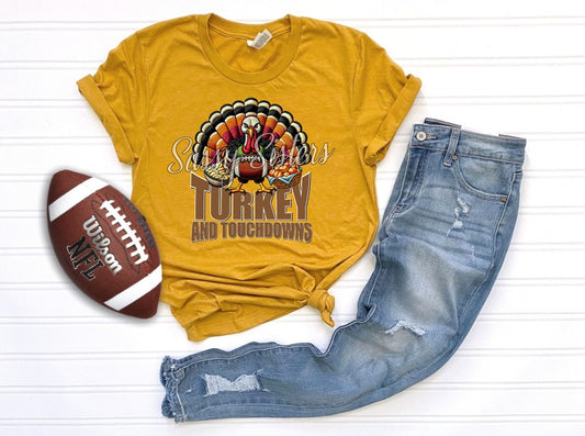 TURKEY AND TOUCHDOWN FAUX EMBROIDERY
