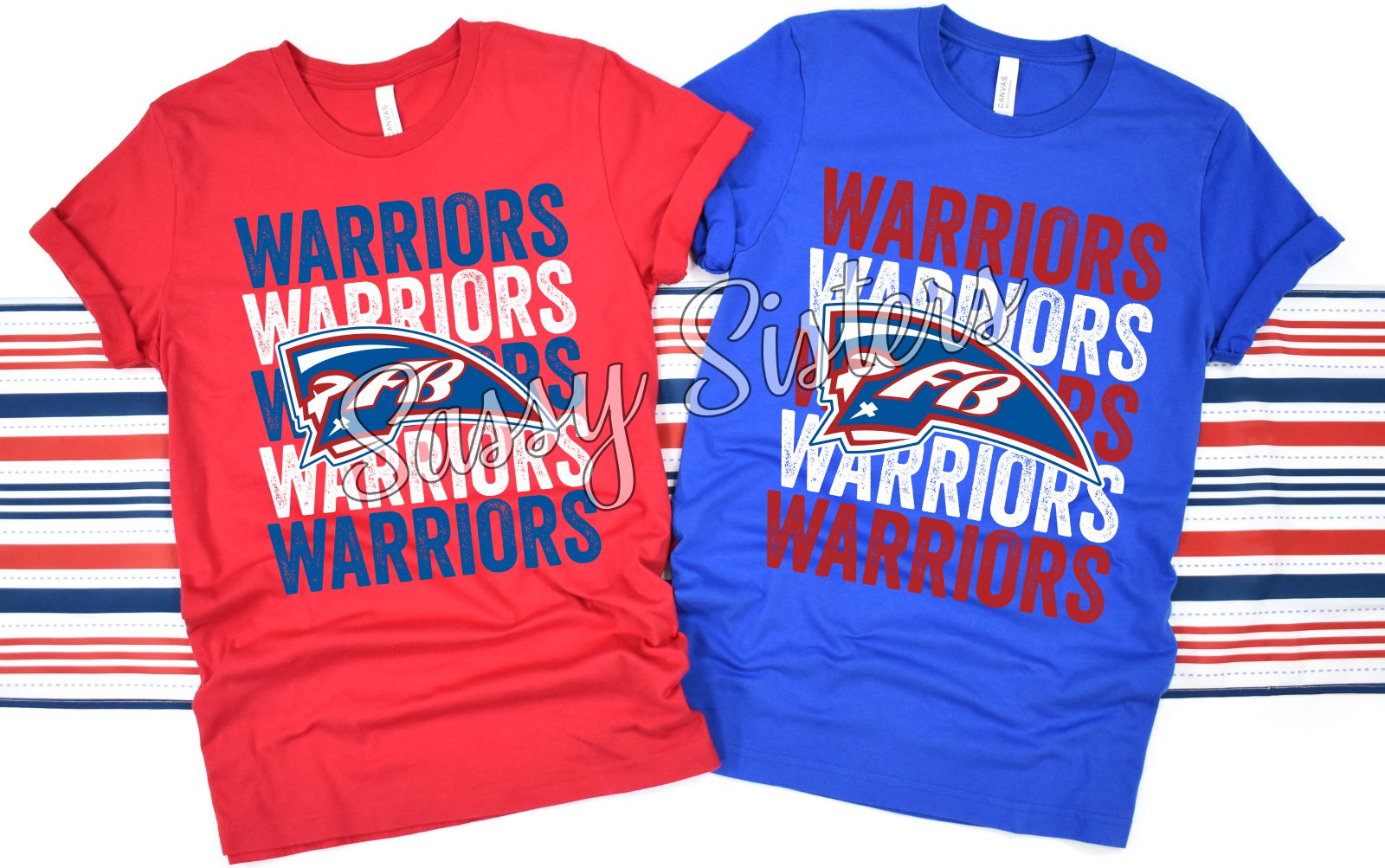 Warriors Repeat Logo Transfer Sassy Sisters