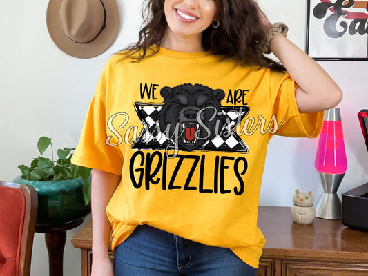 WE ARE GRIZZLIES CHECKERED BANNER - TRANSFER