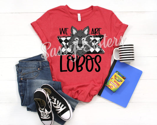 WE ARE LOBOS CHECKERED BANNER - TRANSFER