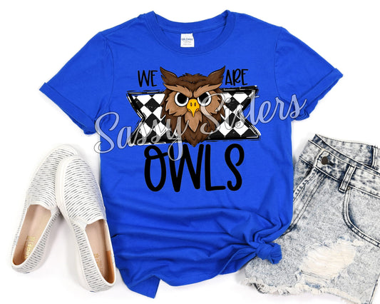 WE ARE  OWLS CHECKERED BANNER - TRANSFER