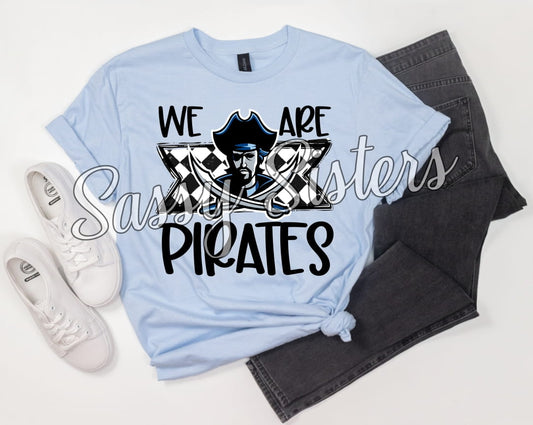 WE ARE  PIRATES CHECKERED BANNER - TRANSFER