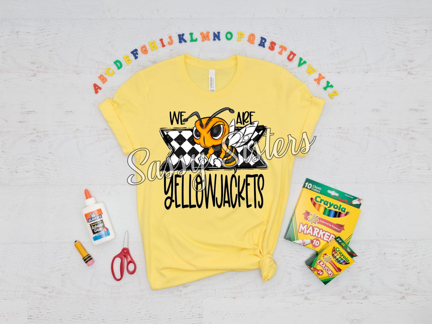 WE ARE YELLOWJACKETS CHECKERED BANNER - TRANSFER