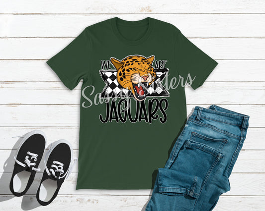 WE ARE JAGUARS CHECKERED BANNER - TRANSFER