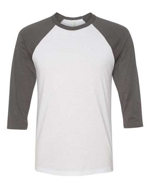 BELLA CANVAS RAGLAN - WHITE/ASPHALT