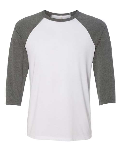 BELLA CANVAS RAGLAN - WHITE/DEEP HEATHER