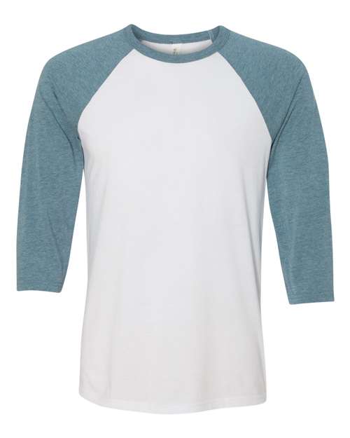 BELLA CANVAS RAGLAN - WHITE/DENIM