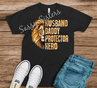 HUSBAND DADDY PROTECTOR HERO - LION - TRANSFER