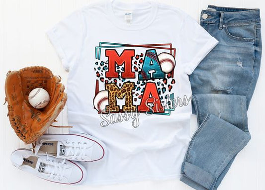 BASEBALL MAMA CHEETAH STACKED