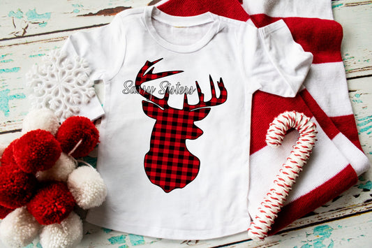 BLUFF PLAID REINDEER RED - TRANSFER