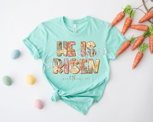 HE IS RISEN FLORAL - TRANSFER