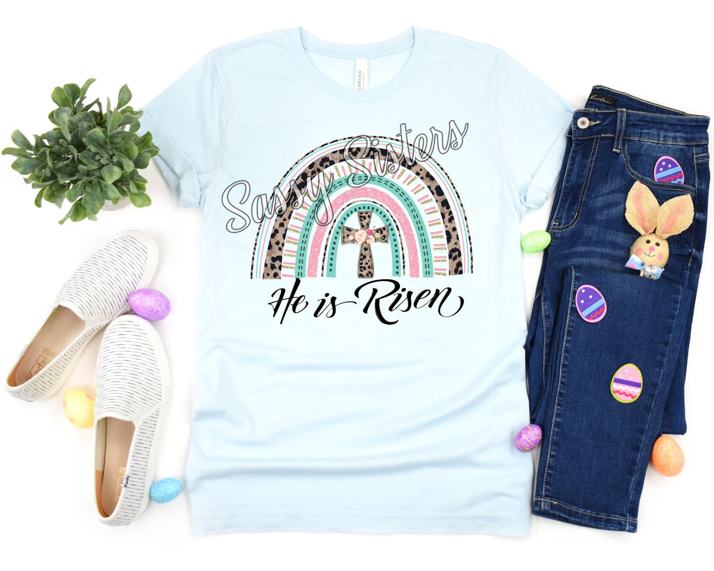 HE IS RISEN RAINBOW - TRANSFER
