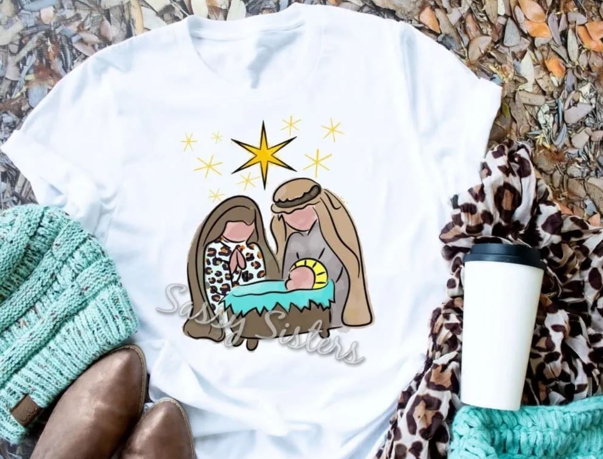 Nativity Screen Watercolor Transfer Sassy Sisters