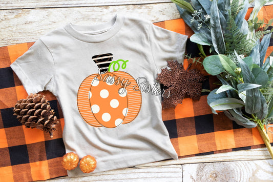 STRIPED POLKA DOT PUMPKIN - TRANSFER