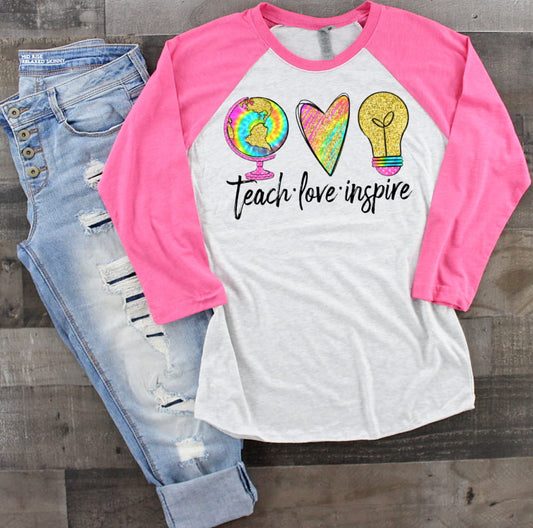 TEACH LOVE INSPIRE TY DYE - TRANSFER