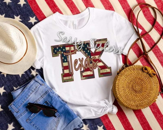 TX CAMO AMERICAN FLAG TRANSFER
