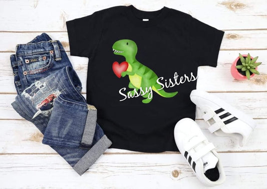 WATERCOLOR DINO WITH HEART - TRANSFER